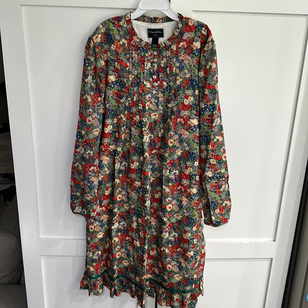 Oscar de la Renta floral long sleeve dress 14Y
